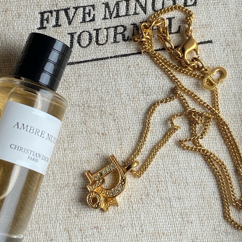 AUTHENTIC Christian Dior vintage gold tone logo necklace - Picture 7 of 15